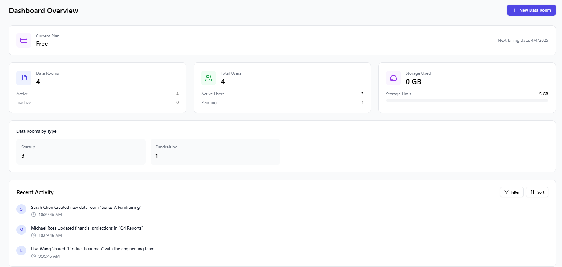 DataVue Screenshot 1 - e.g., Dashboard